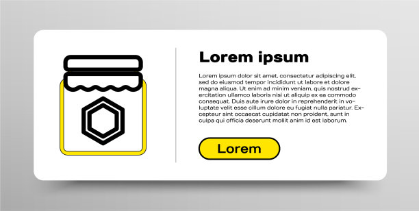 线罐蜂蜜图标孤立在白色图片下载