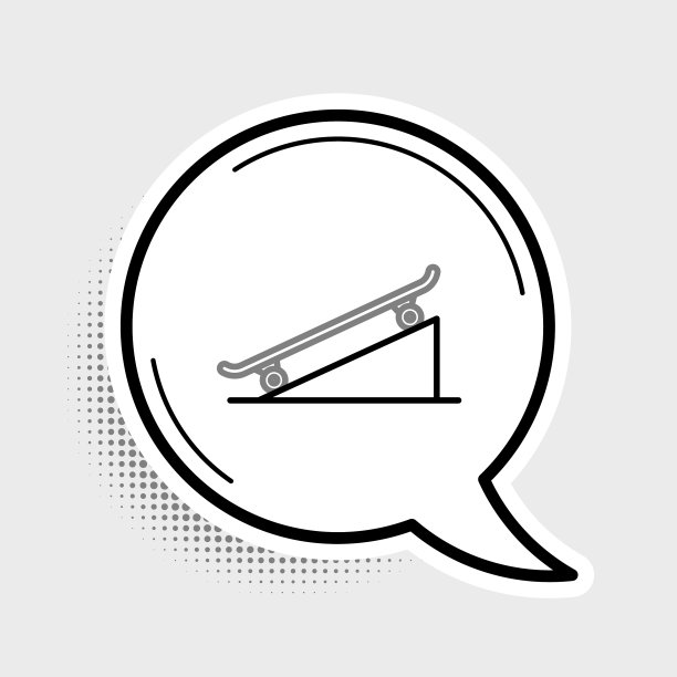 滑板线在街道匝道图标孤立上图片下载