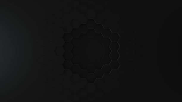 摘要蜂窝状背景环广角。黑色三维动画的一个无缝环六边形蜂巢。伟大的现代趋势。轻，最小，移动六边形网格。Loopable过渡图片下载