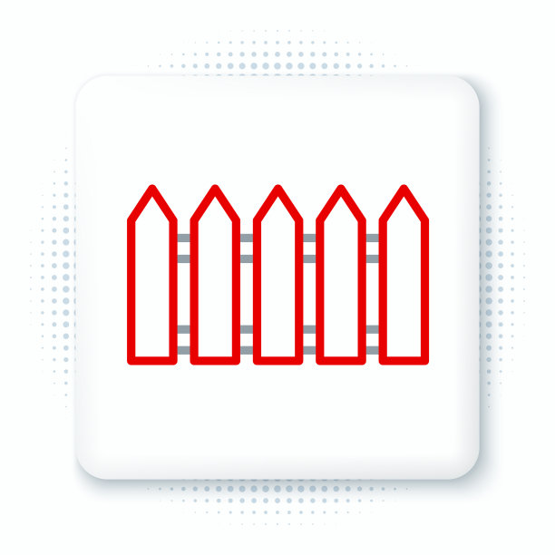 线花园栅栏木制图标孤立在白色图片下载