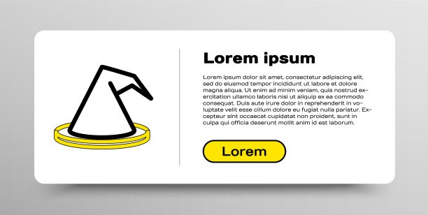 线女巫帽图标孤立的白色背景图片下载