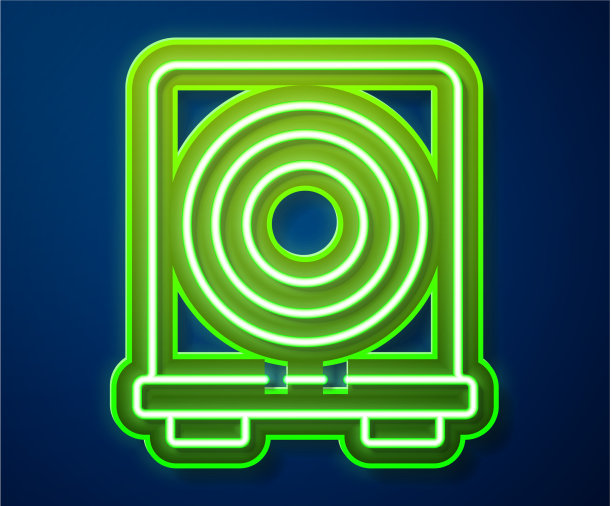 发光的霓虹灯线电炉图标隔离图片下载