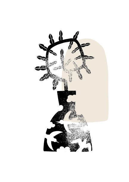 波西米亚风墙饰：现代简约艺术印花，自然有机形态图片下载