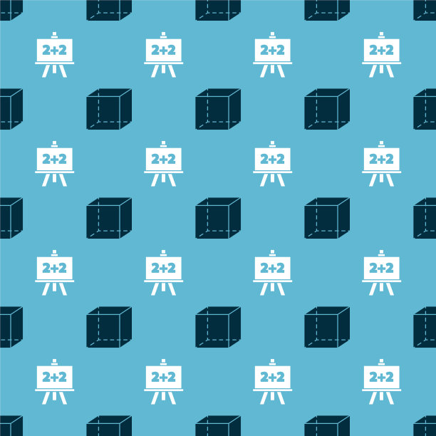 设置几何图形立方体和黑板图片下载