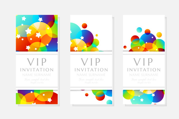 创意儿童卡片与彩色泡泡图片下载