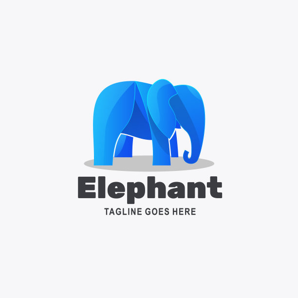 标志大象渐变色彩风格图片下载