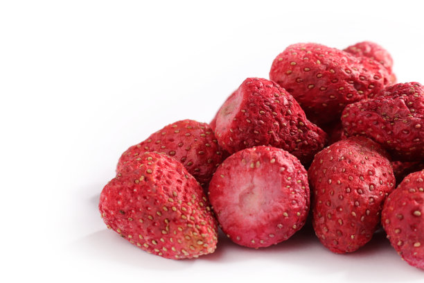 脱水草莓。冻干草莓片图片下载