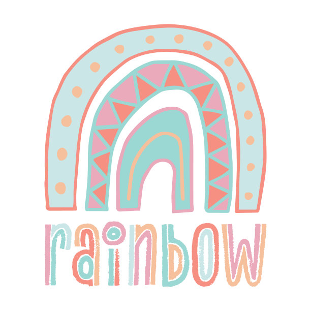 天衣无缝的童稚图案搭配可爱的彩虹星星图片下载