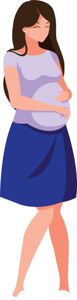 棕色头发孕妇卡通设计图片下载
