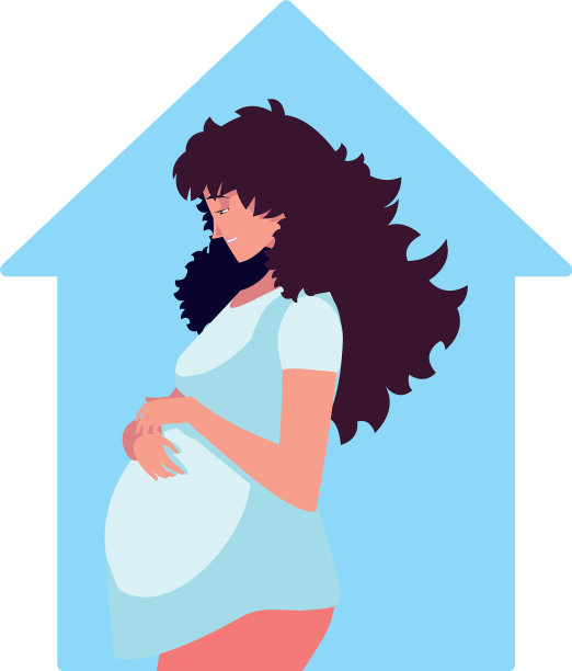 孕妇卡通家居设计图片下载