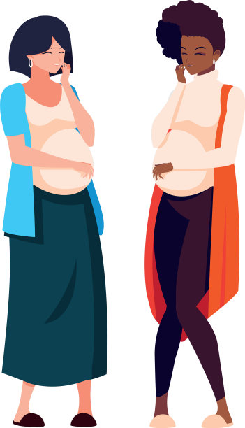 黑头发和黑人孕妇的漫画图片下载