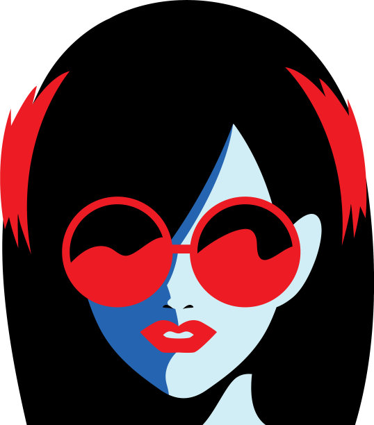 性感的黑发女人与红色耳机和图片下载