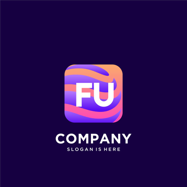 徽标初始带有彩色模板图片下载