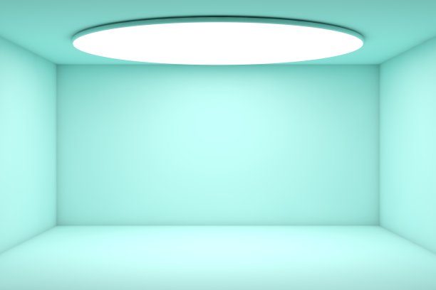 空的绿色3d房间图片下载