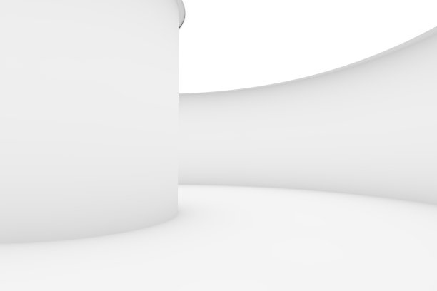 空的白色3d房间，空的产品展台图片下载