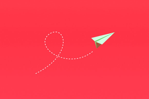 红纸飞机在天空飞行。飞机符号或不同的商业概念和想法。3 d rendering.jpg图片下载