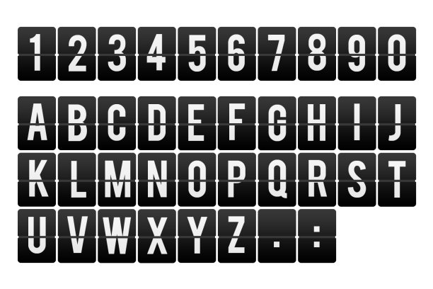 翻转板字体设置，机械显示设计图片下载