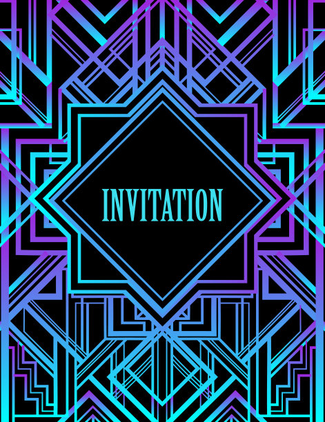 装饰艺术复古图案明亮的霓虹灯颜色。复古派对几何背景图片下载