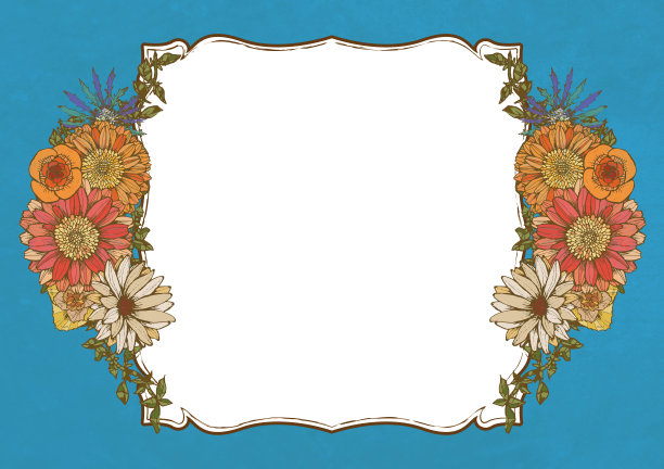 复古流行夏季花背景材料天空蓝色浅蓝色图片下载