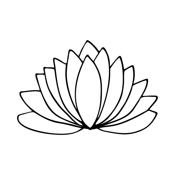 莲花。单一的元素。盛开的莲花。在白色的背景上。图片下载