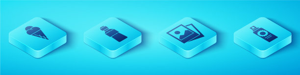 设定等距冰淇淋在华夫筒瓶图片下载