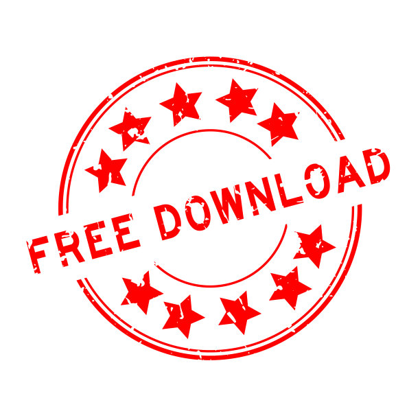 垃圾红色免费下载字与星图标圆形橡胶印章在白色背景图片下载