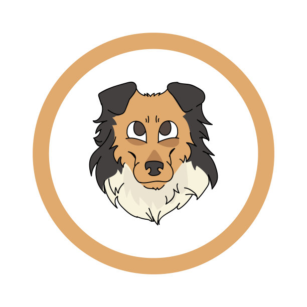 可爱的卡通粗糙柯利牧羊犬狗矢量剪贴画。纯种犬舍牧羊犬为爱狗者。纯种家养小狗，宠物客厅插图吉祥物。孤立的狗毛茸茸的。图片下载