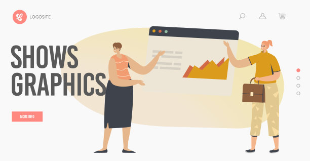 演示会议，会议或研讨会登陆页面模板。提供财务统计数据图片下载