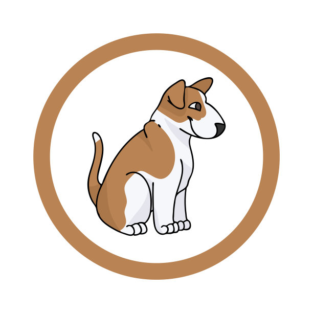 可爱的卡通斗牛梗小狗矢量剪贴画。为犬舍俱乐部准备的纯种犬舍犬。纯种驯养犬为宠物画室吉祥物。孤立的犬类图片下载