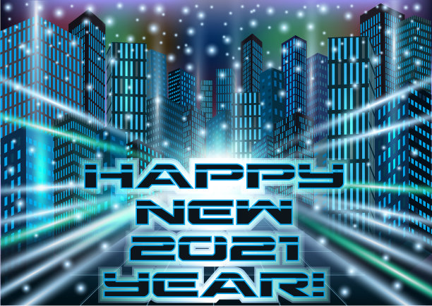 新的2021年未来城市抽象城市景观图片下载