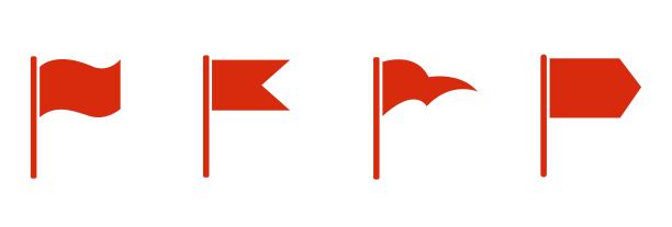 不同的旗帜图标设置。向量标记集。挥舞旗帜图标为横幅，演示图片下载