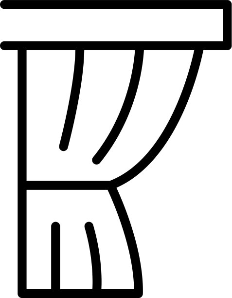 场景窗帘图标轮廓风格图片下载