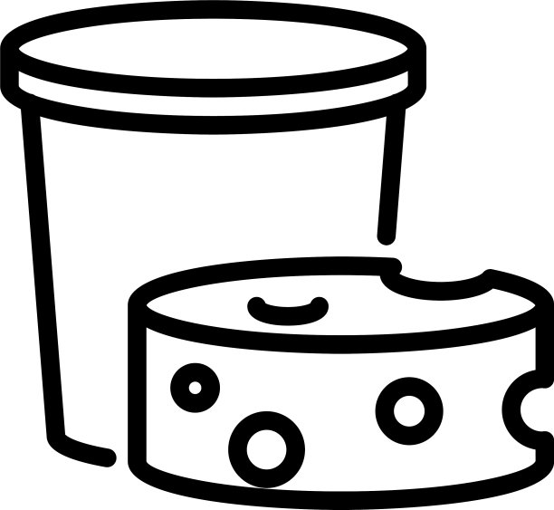 牛奶奶酪图标轮廓风格图片下载