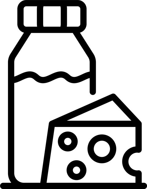 天然牛奶奶酪图标轮廓风格图片下载