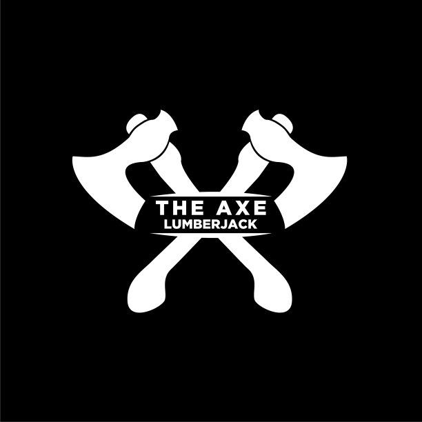 单色斧头伐木工木工图片下载