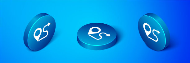 等距路线位置图标以蓝色显示图片下载