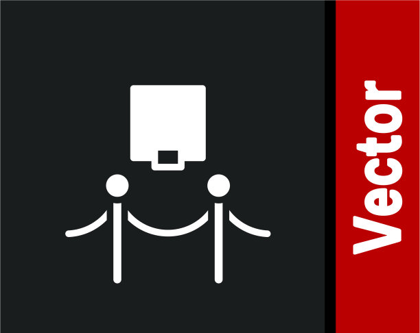 白色的相框和绳障图标隔离图片下载