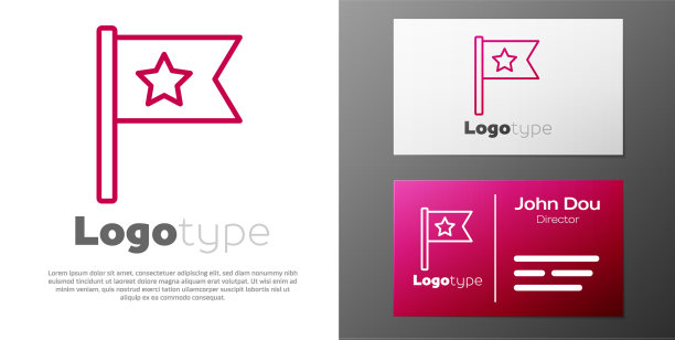 标志线美国国旗图标孤立在白色图片下载