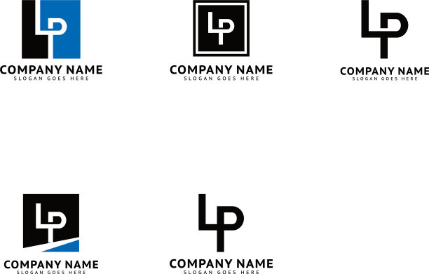 LP字母Logo模板设计图片下载