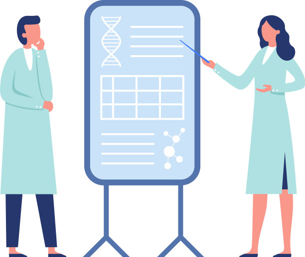 研究科学家一起工作的女人在大衣图片下载