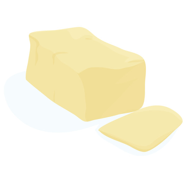 在白色背景上切开的一块黄油图片下载