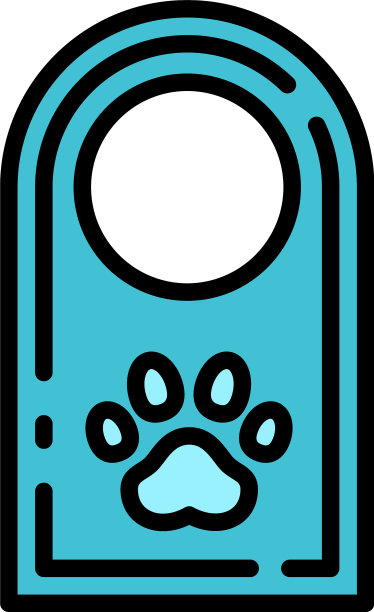 宠物门标签图标轮廓风格图片下载