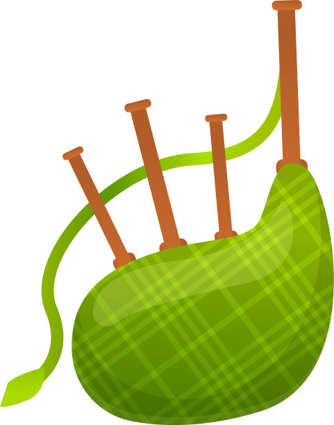 爱尔兰风笛图标卡通风格图片下载