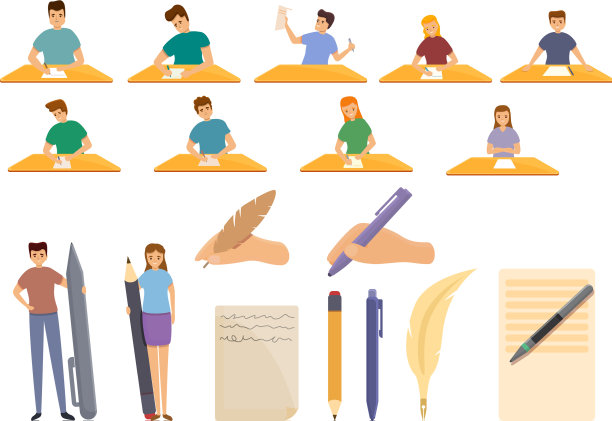 书写图标设置卡通风格图片下载