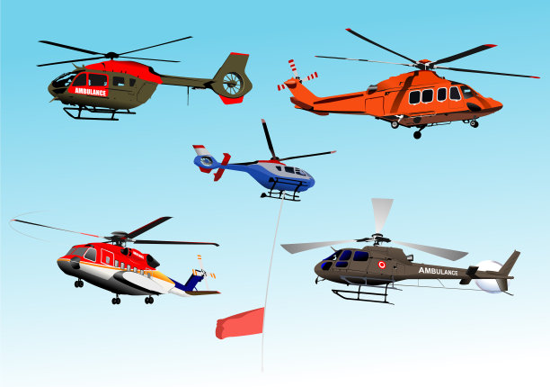 设置救护车或军用直升机3d图片下载