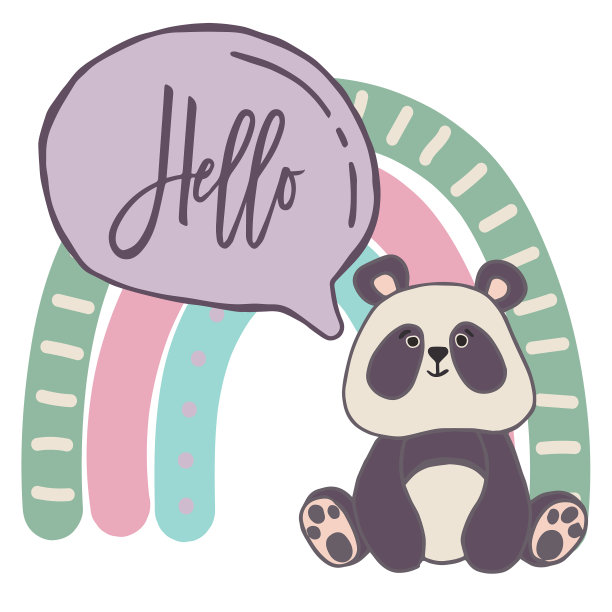 幼稚可爱的彩虹熊猫图片下载