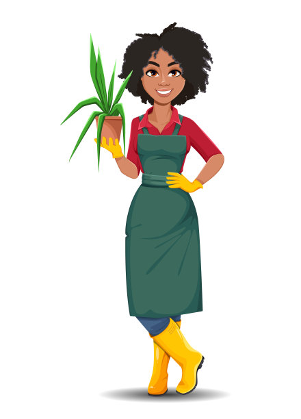 年轻的非裔美国园丁图片下载