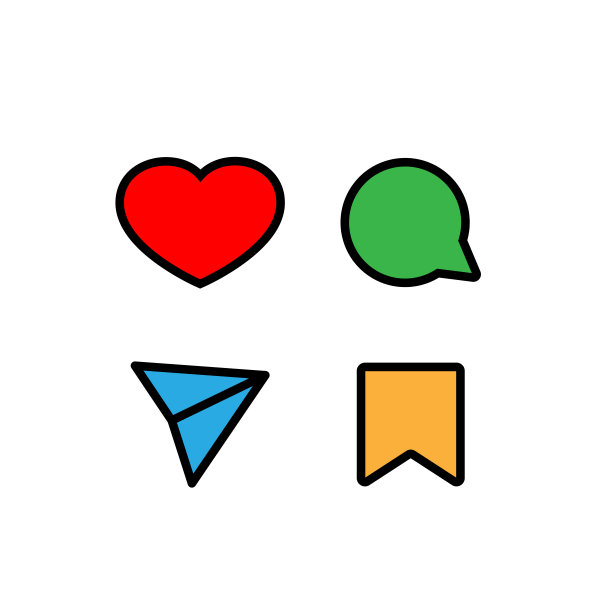 社交媒体图标颜色图片下载