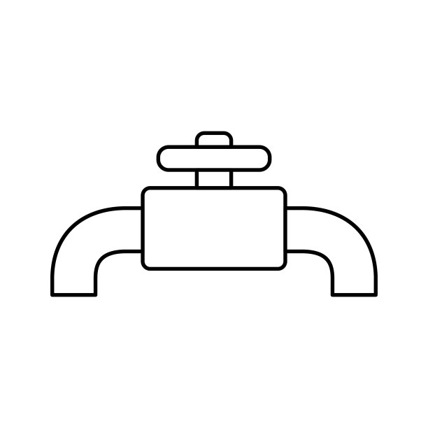 带有阀门管路图标的管道。图片下载
