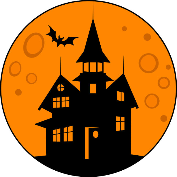 万圣节大厦与蝙蝠的背景图片下载